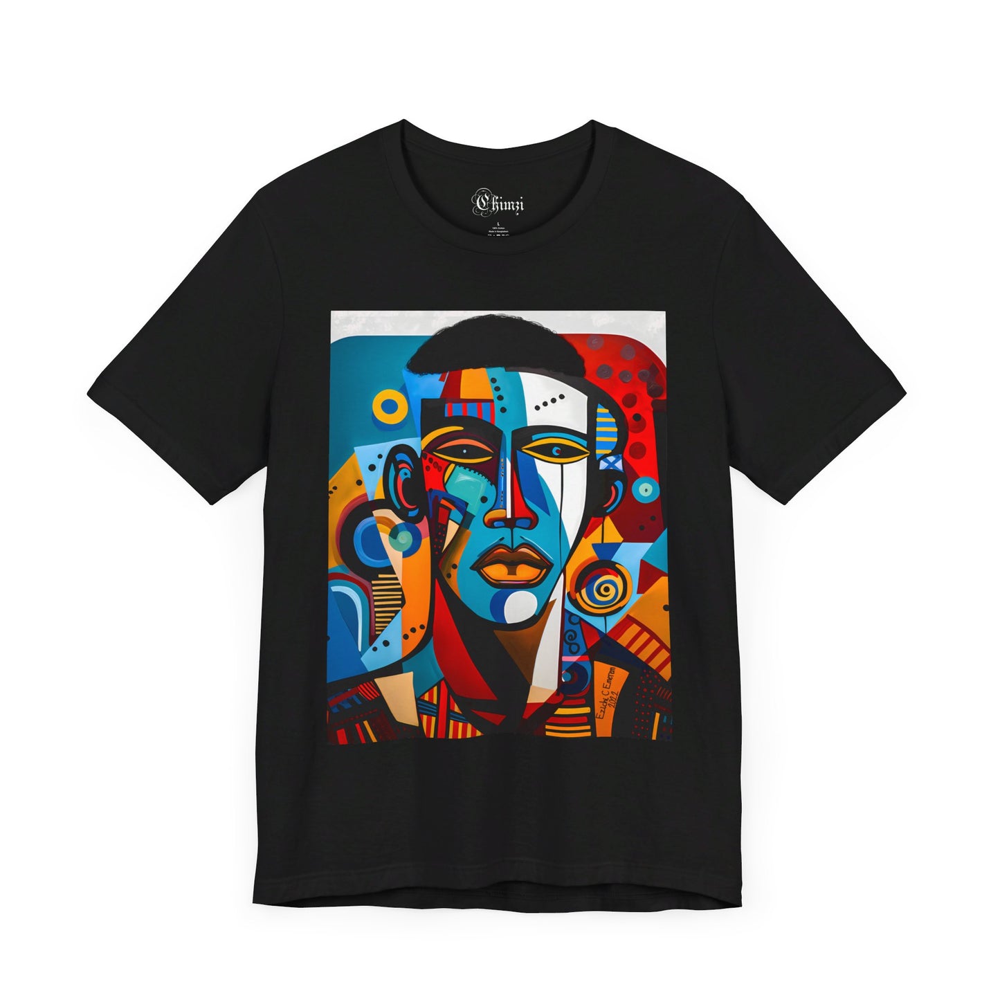 King Shaka (Unisex Jersey Short Sleeve Crew Neck T-Shirt with Black Art Design)